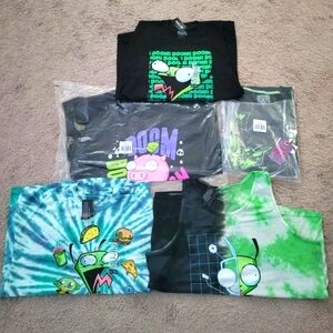 Lot Of 5 Invader Zim Shirts- Size XL (Brand New With Tags!)